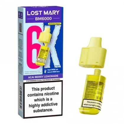 Lost Mary Acai Berry Lemonade BM6000 Nic Salt E Liquid Pods