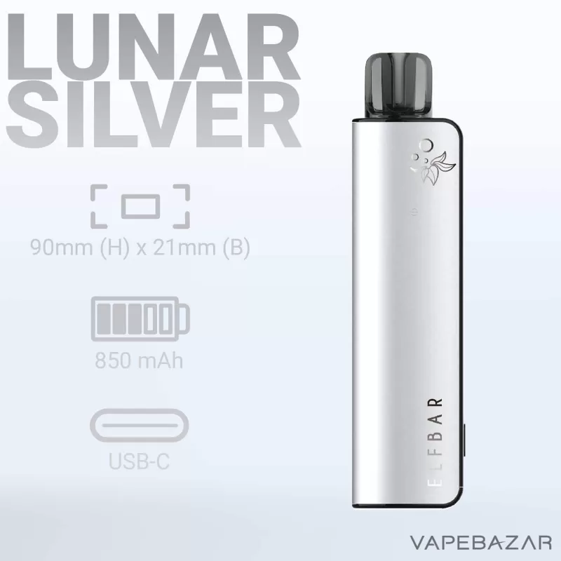 Elf Bar ELFA Master – Lunar Silver - Pod Kit / Elf Bar / 850 mAh / 2ml / USB-C - Image 2