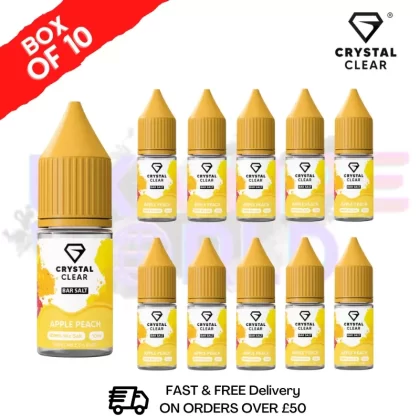 Apple Peach Crystal Clear Nic Salt Box Of 10 – Only £17.99