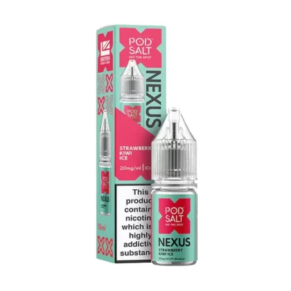 Pod Salt Nexus Strawberry Kiwi Ice Nic Salt Vape Juice - 10mg