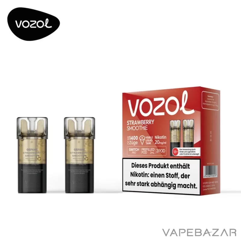 VOZOL Switch Pro Pods – Strawberry Smoothie – Prefilled Liquid – 2er Pack - Image 3