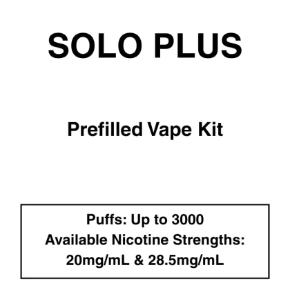 Solo Plus – Prefilled Vape Kit – 28.5mg/mL Nicotine
