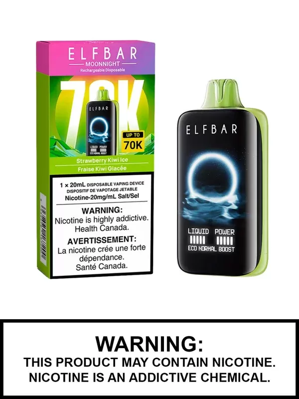 Strawberry Kiwi Ice Elf Bar MoonNight 70K Disposable Vape