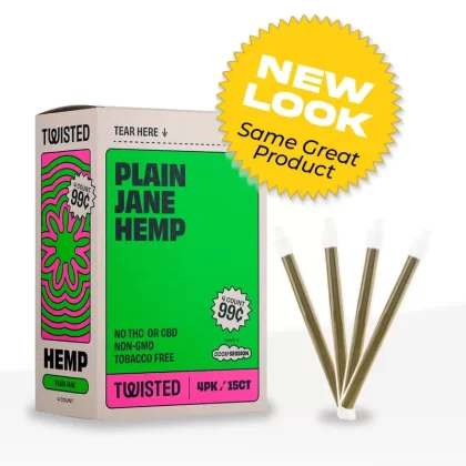 Twisted Hemp™ | Blunt Wraps | 100mm – Plain Jane – 15 Count - Ejuicewarehouse