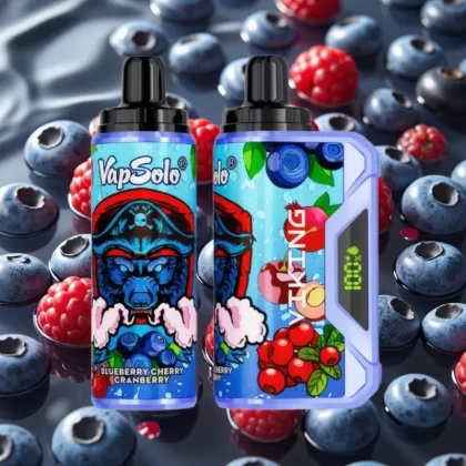 VapSolo VIKING 12000 Puffs Disposable Vape Blueberry Cherry Cranberry 22ml Type-C LED Display - Bangvapeaustralia