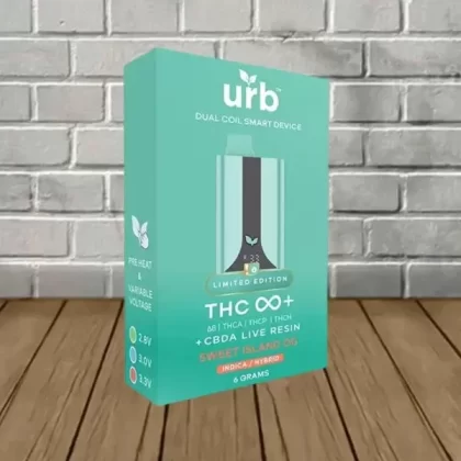 Urb THC Infinity+ Blend Disposable Vape 6ml - flavor#Cupcake Kush Indica DISPSOABLE>Goji Gelato Sativa DISPOSABLE>Lemonade Kush Sativa-Hybrid DISPOSABLE>Mango Kush Indica-Hybrid DISPOSABLE>O (5526D5)
