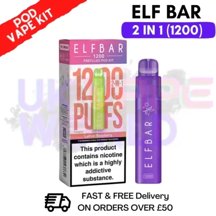 Lemon Raspberry Elf Bar 1200 Puffs Prefilled Pod Kit