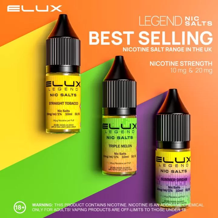 Elux Legend Nic Salts E-Liquid - Blue Razz Cherry / 20mg - Image 2