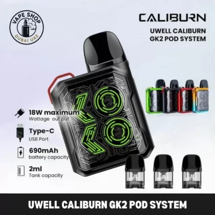 UWELL CALIBURN GK2 POD SYSTEM IN UAE - Aurora Green, Matte black