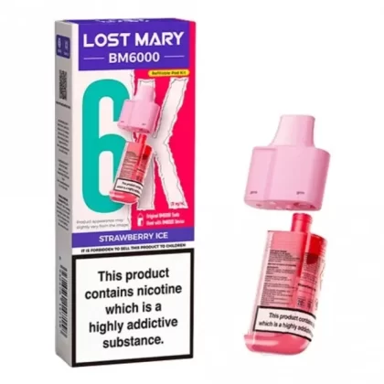 Lost Mary Strawberry Ice BM6000 Nic Salt E Liquid Pods