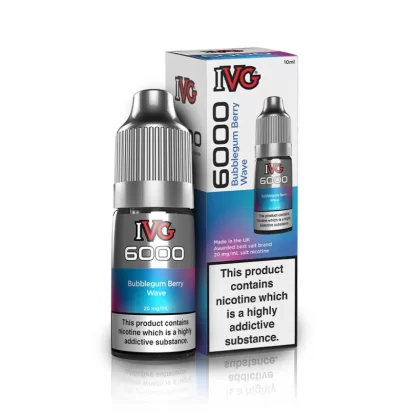 IVG 6000 Bubblegum Berry Wave Nic Salt Vape Juice - Strength