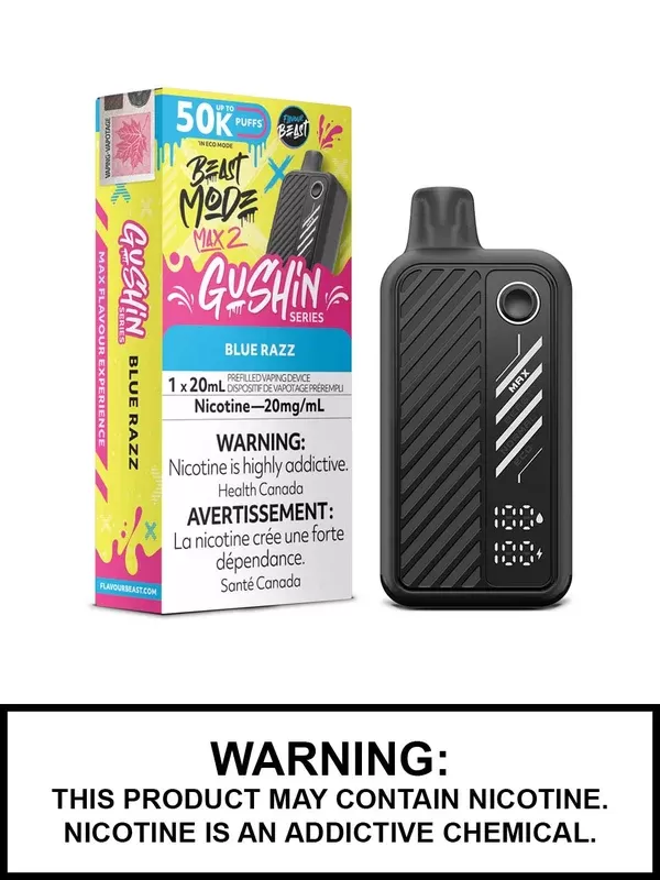 Gushin Blue Razz Flavour Beast Beast Mode Max 2 Disposable Vape