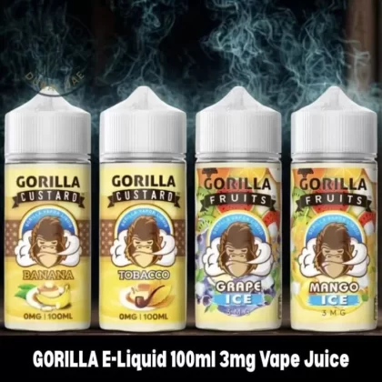 GORILLA E-Liquid 100ml 3mg Vape Juice in Dubai UAE - Custard Banana, Custard Blueberry