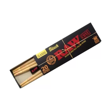RAW Classic Black King Size Cones – 20ct - Vape Store