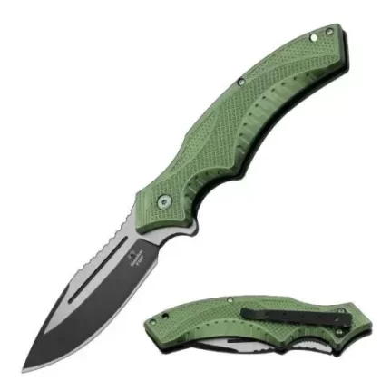 Snake Eye Extreme Ball Bearing Folding Knife 9″ - Desert, Green