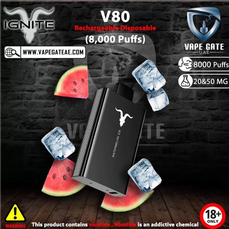 IGNITE - V80 Rechargeable Disposable Vape (8000 Puffs) - 20 mg / Blueberry Ice - Image 3