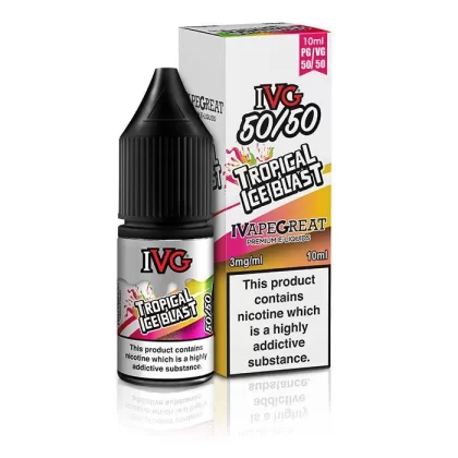 IVG 50/50 Tropical Ice Blast 10ml Nic Salt Vape Juice - Strength