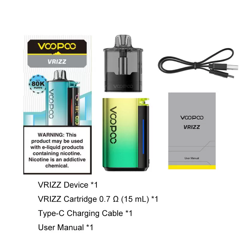 VOOPOO Vrizz Pod Kit 800mAh 15ml - Spring Green - Image 3