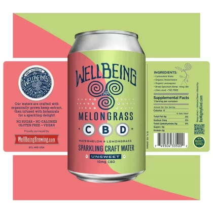 Mighty Kind Wellbeing Melongrass CBD Beverage Drinks - Vape Store