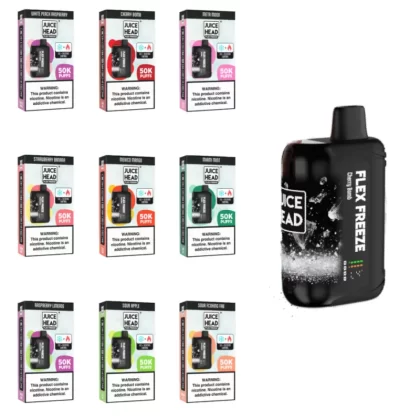 Juice Head Flex Freeze 50K Disposable - Blue Razz, Blueberry Lemon (44CEFF)